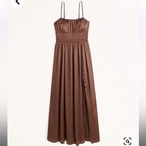 Abercrombie brown silk maxi dress
